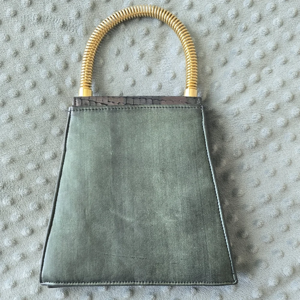 VTG Unbranded Edgy Embossed Snakeskin-Style Handbag - Picture 5 of 7